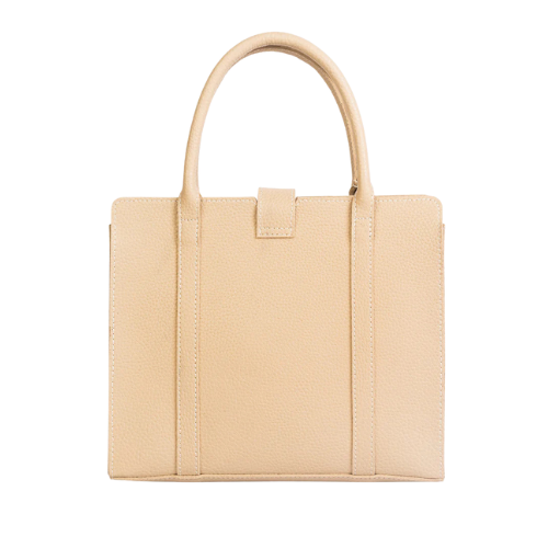 Beige Handbag With Zip Closure