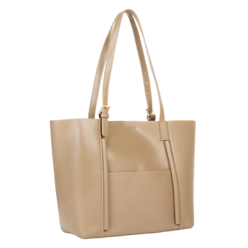 Beige Shoulder Bag with Adjustable Handles