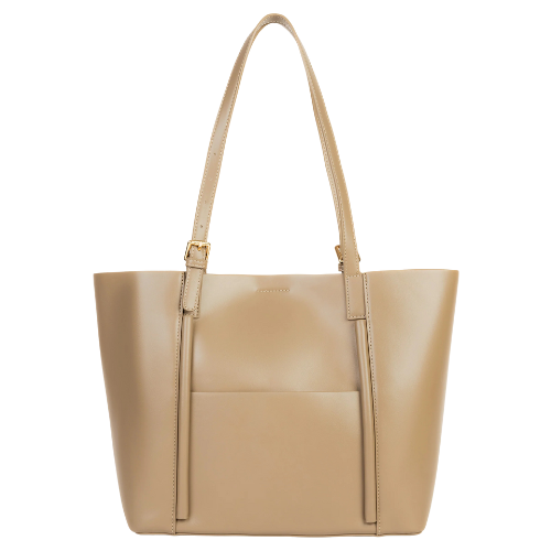 Beige Shoulder Bag with Adjustable Handles