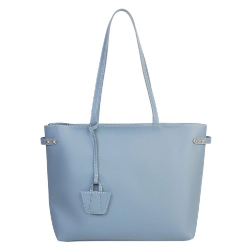Sky Blue Shoulder Bag with Zip Closure