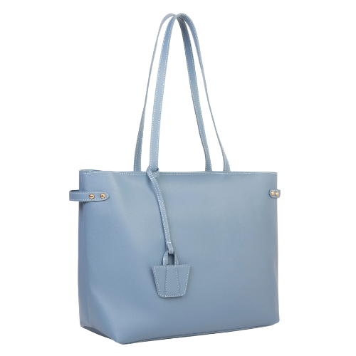Sky Blue Shoulder Bag with Zip Closure
