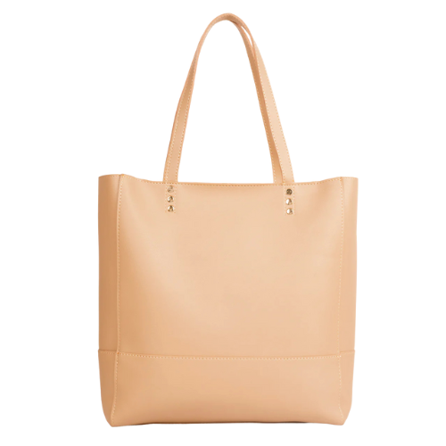 Beige Shoulder Bag with Zip Closure