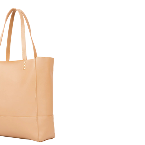 Beige Shoulder Bag with Zip Closure