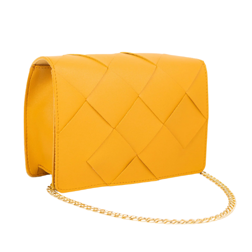 Handbag With Magnetic Lock and Metallic Chain